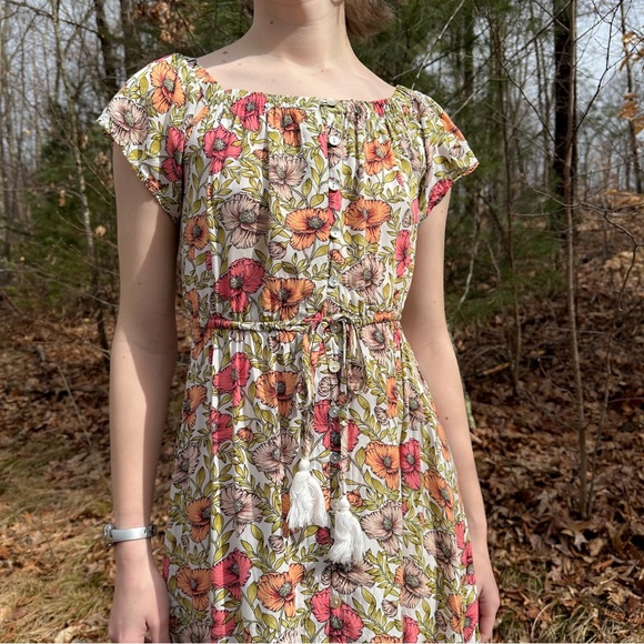 Anthropologie Abel the Label floral off shoulder midi maxi dress, S. - Picture 2 of 14